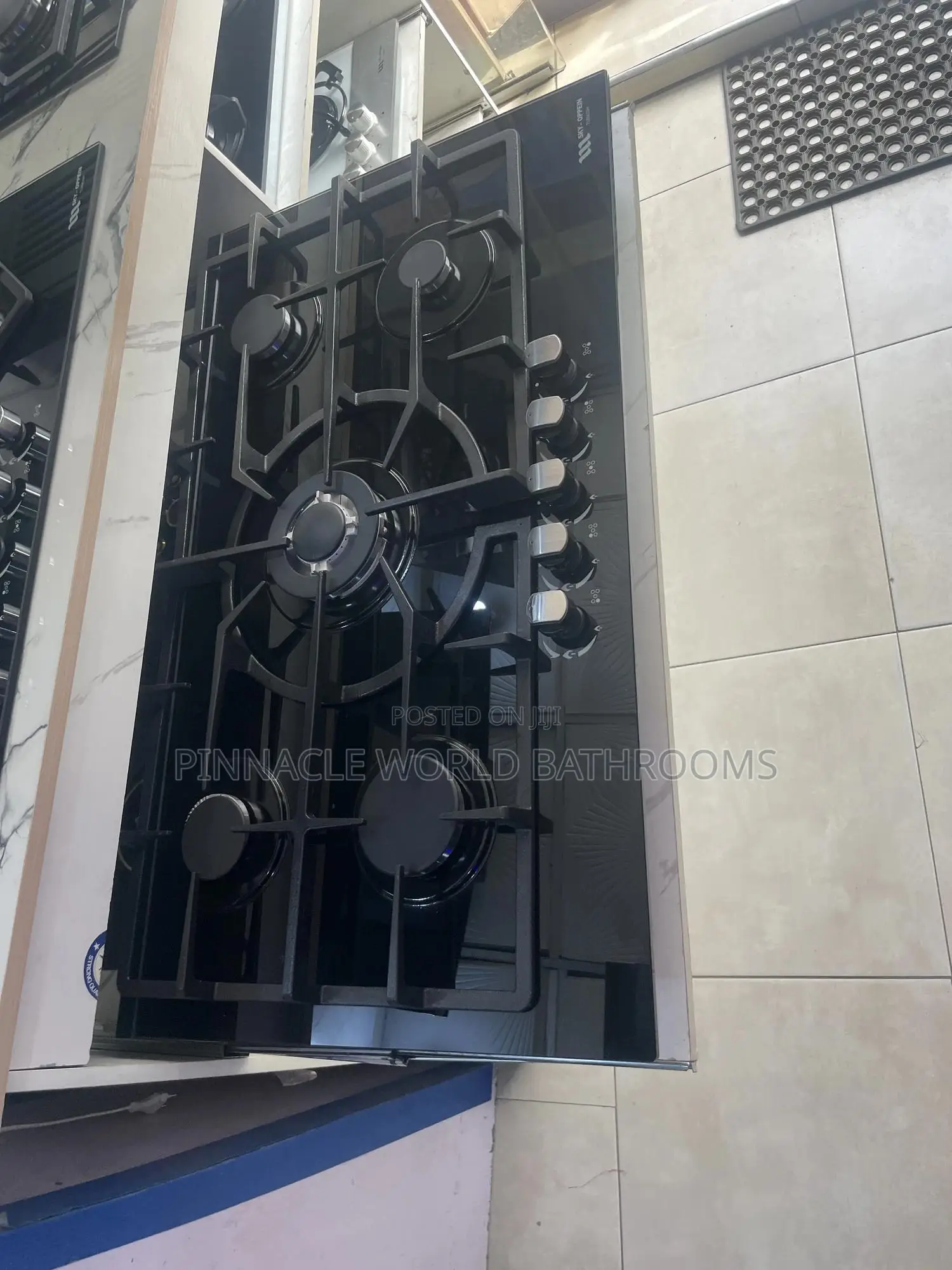 90cm 5burner Built in Gas With 8mm Glass