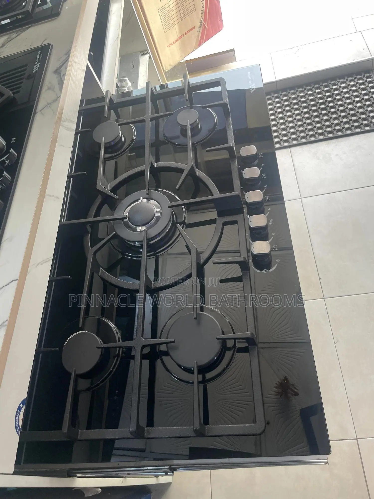 90cm 5burner Built in Gas With 8mm Glass