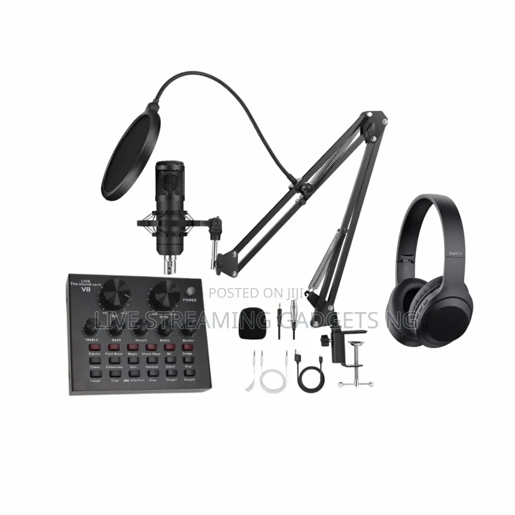 V8 Sound Card + Bm800 Mic Set Combo
