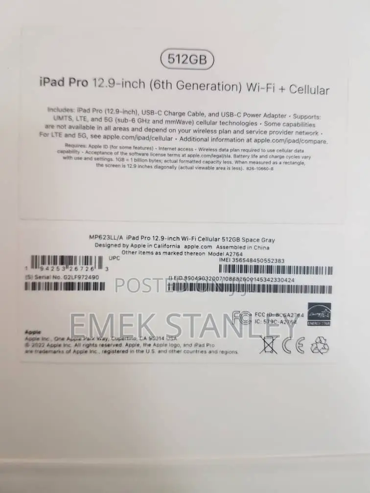 New Apple iPad Pro 12.9 (2022) 512 GB Gray