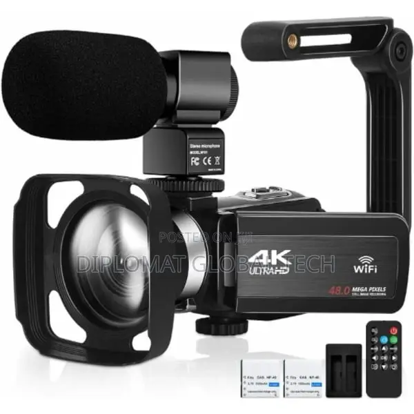 Camcorder Video Camera - Ultra Hd 48mp Wifi - Camera Mic