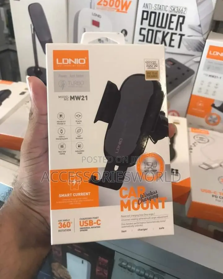 LDNIO MW21-1 Dashboard Car Mount 15W Wireless Charging