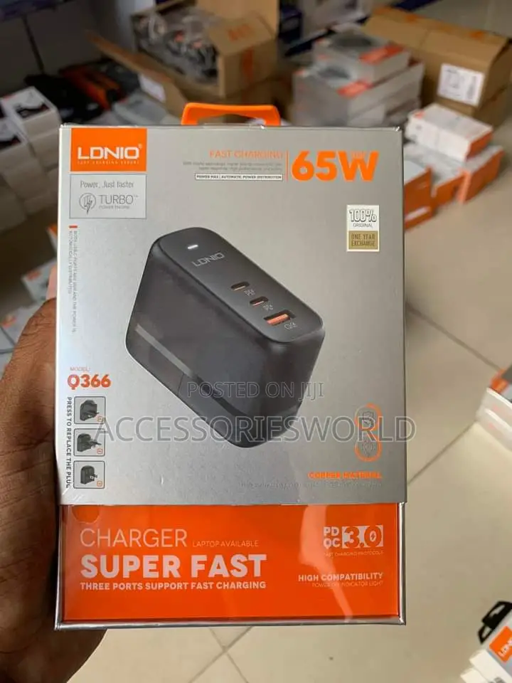 LDNIO Q366 65W Gan PD + QC 3.0 Supper Fast Charger
