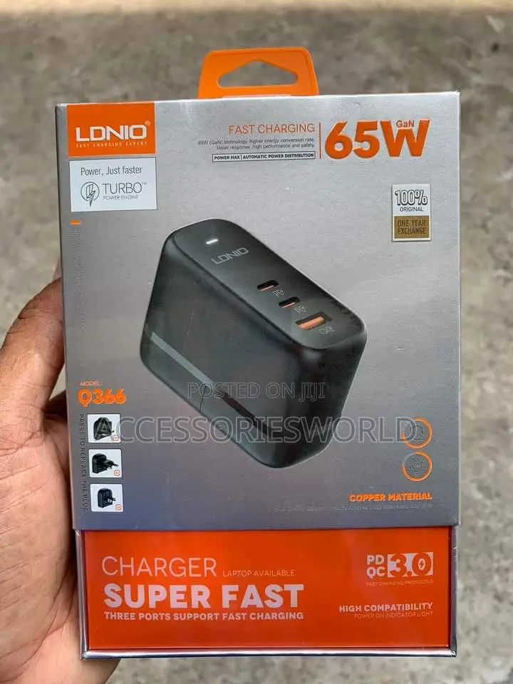 LDNIO Q366 65W Gan PD + QC 3.0 Supper Fast Charger