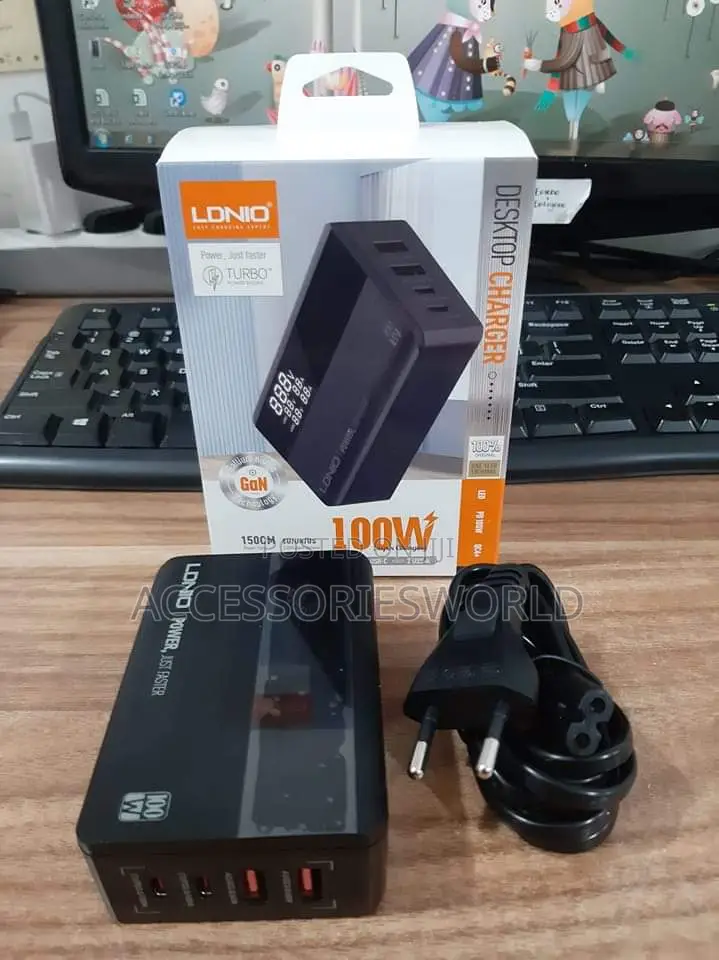 LDNIO Super Fast Charger A4809C 100W 2x Type-C 2x USB a Gan