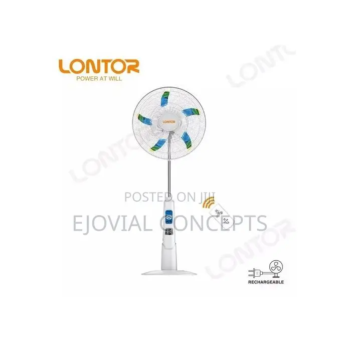 Lontor 18-Inch Rechargeable Standing Fan - White