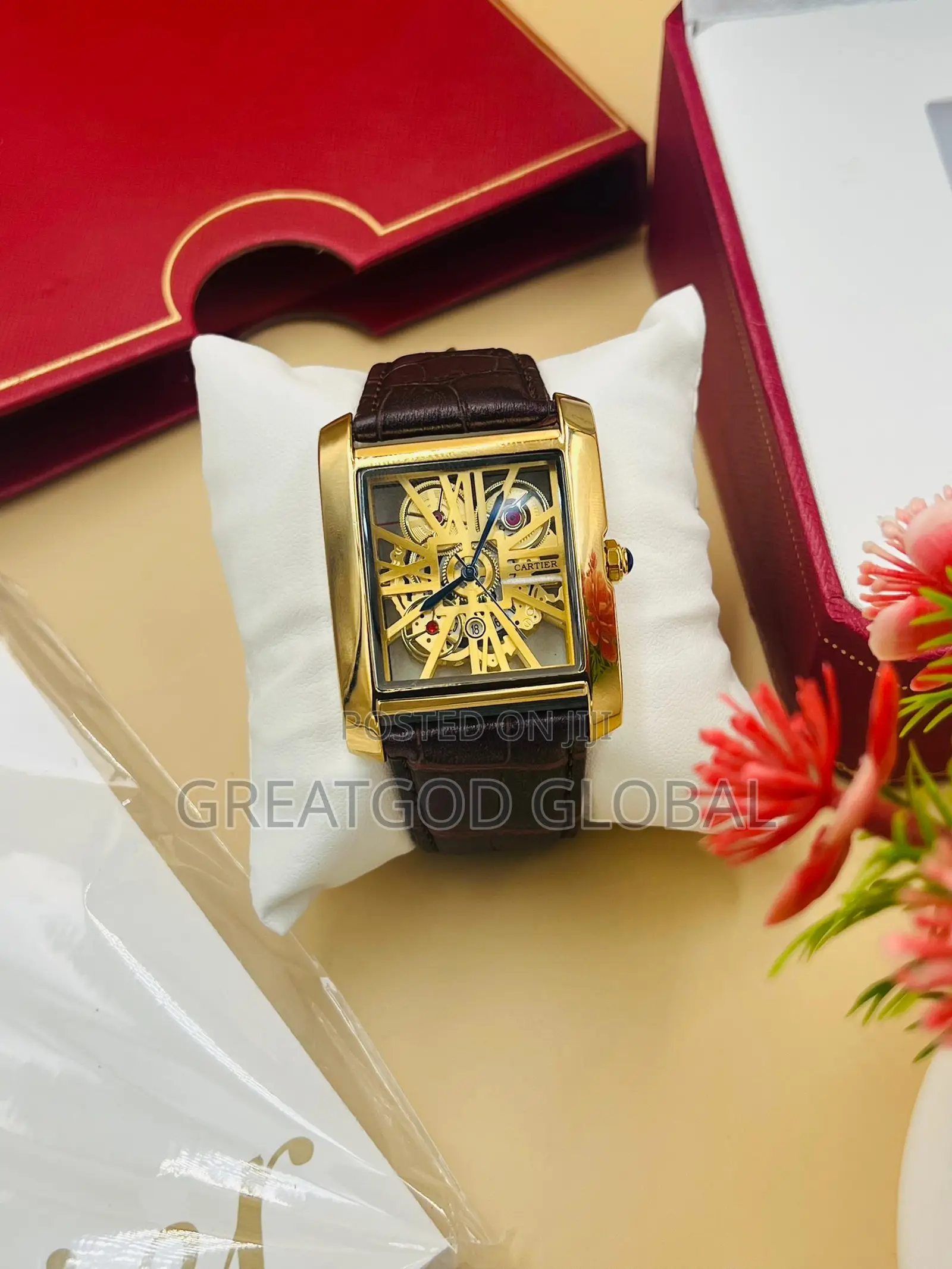 Cartier Leather Wristwatch  for Ladies