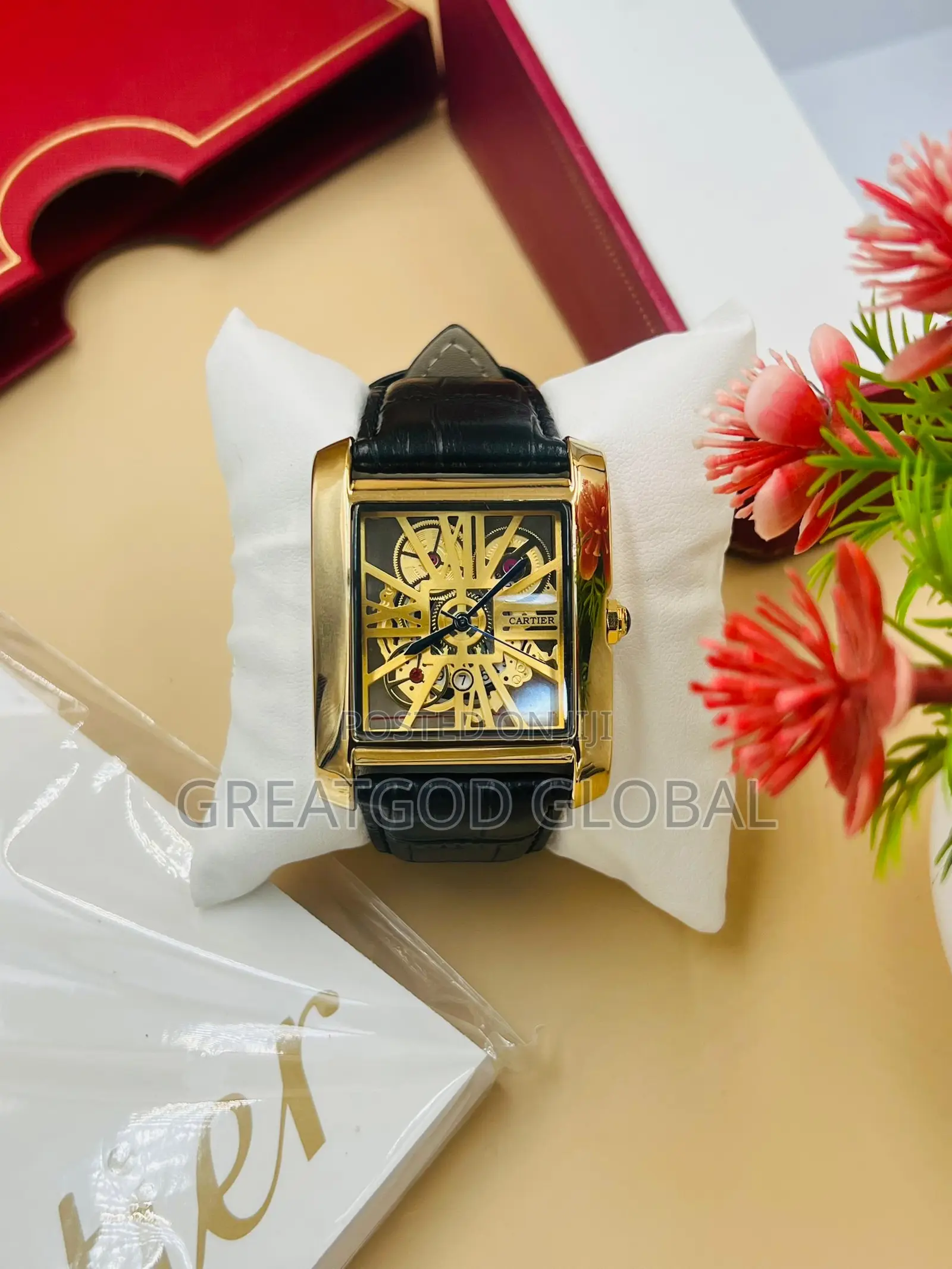 Cartier Leather Wristwatch  for Ladies