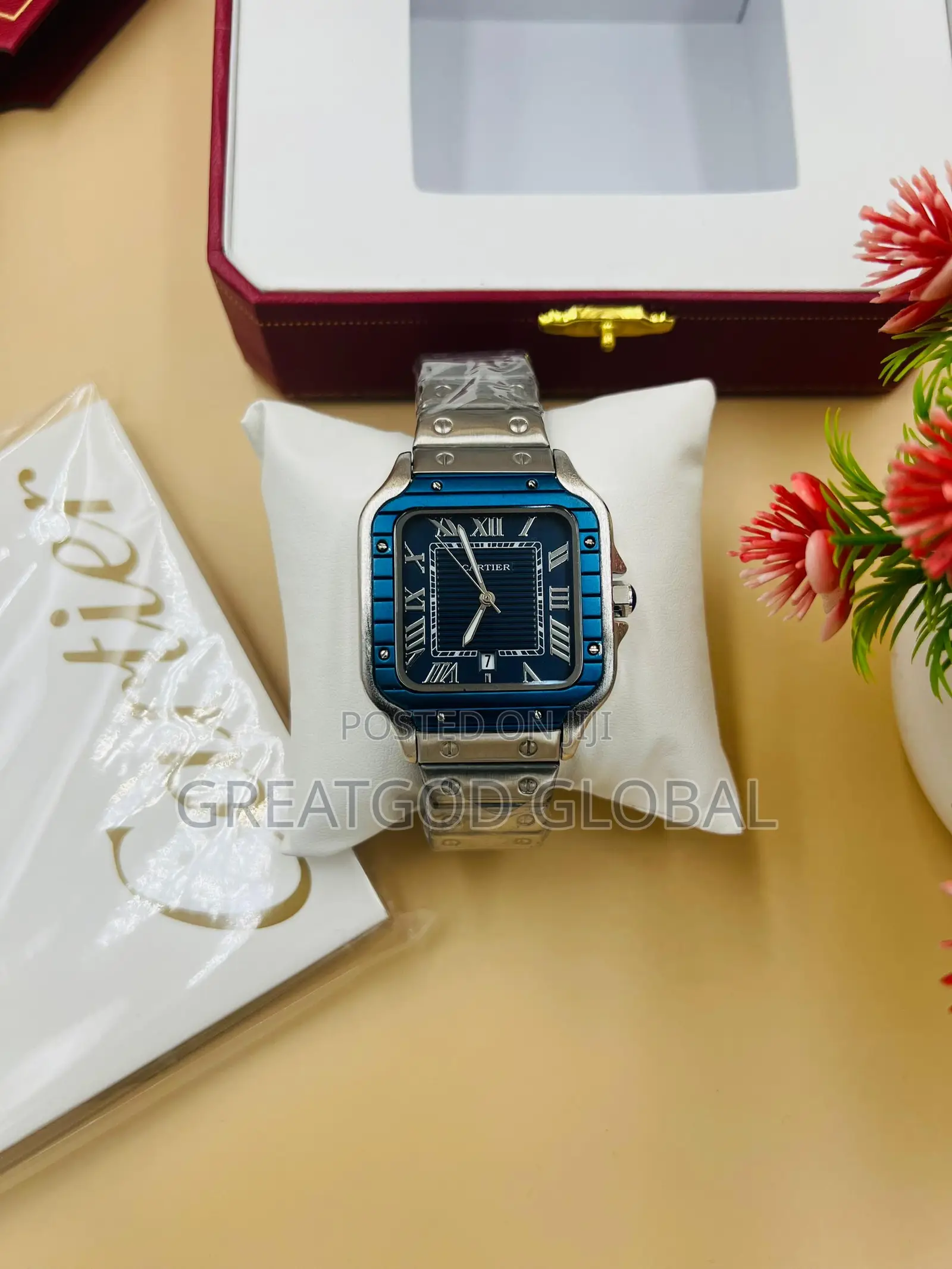 Cartier Chain Wristwatch With Box  Mixed Color