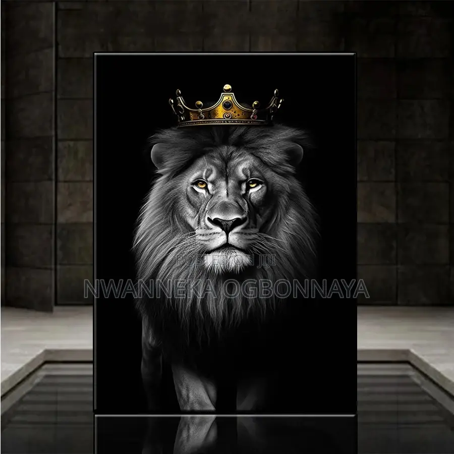 Lion King With Crown Canvas Painting