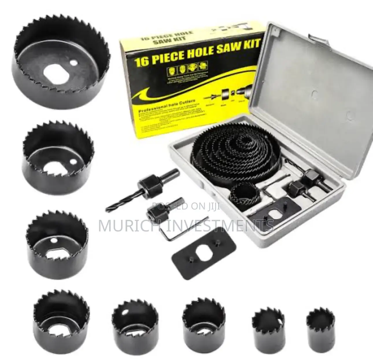 16PCS Hole Saw Kit Case Wood Plastic Metal Ceiling Drilling