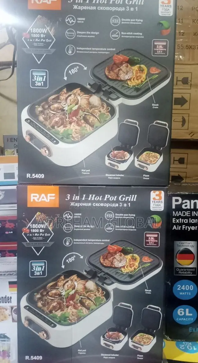 Raf 3in 1 2.5L Hot Pot Grill, 1800w