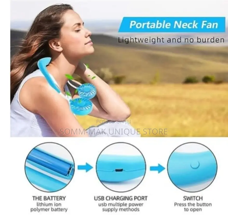 Usb Hands-Free Neck Hanging Rechargeable Fan