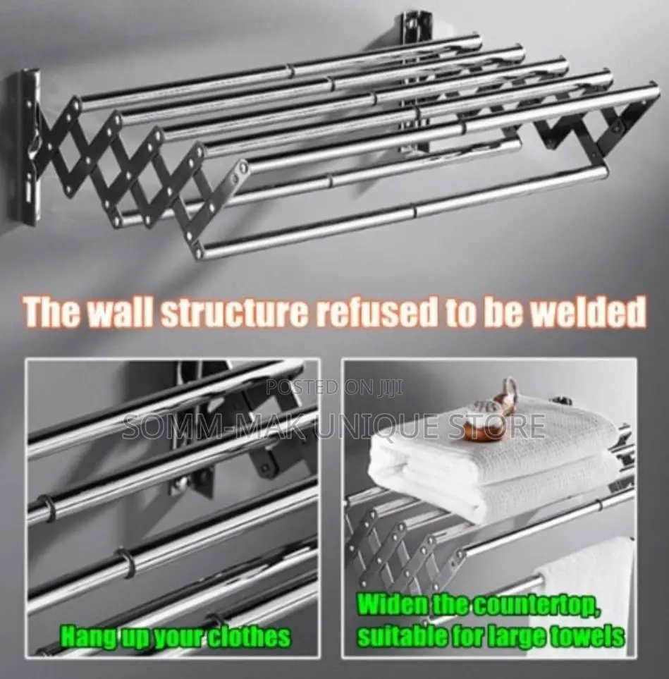 Stainless Steel Wall Mount Expandable Towel Rack