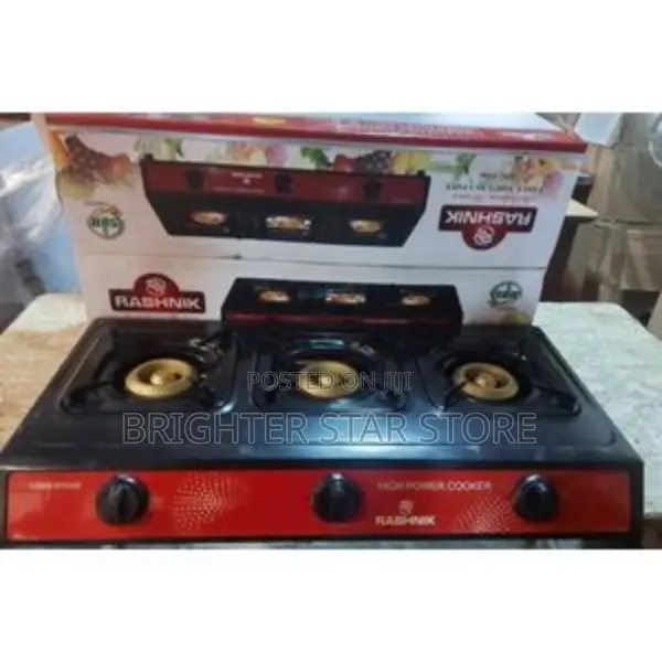 3 Face Rashnik Auto Ignition Non Stick Table Top Burner