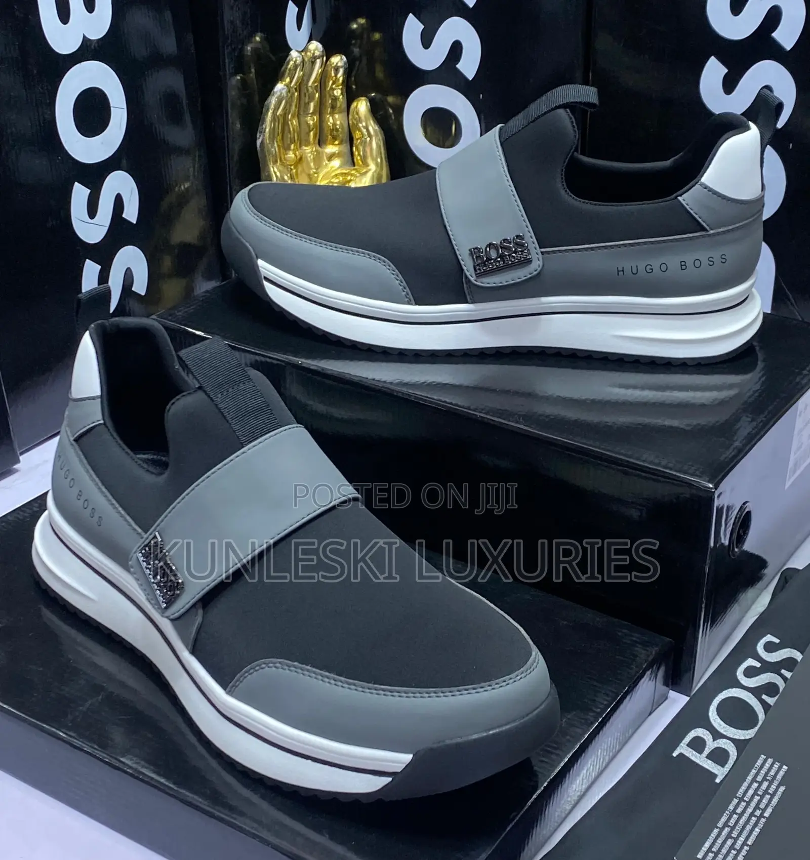 Original Hugo Boss Men Leather Sneakers Collection Available