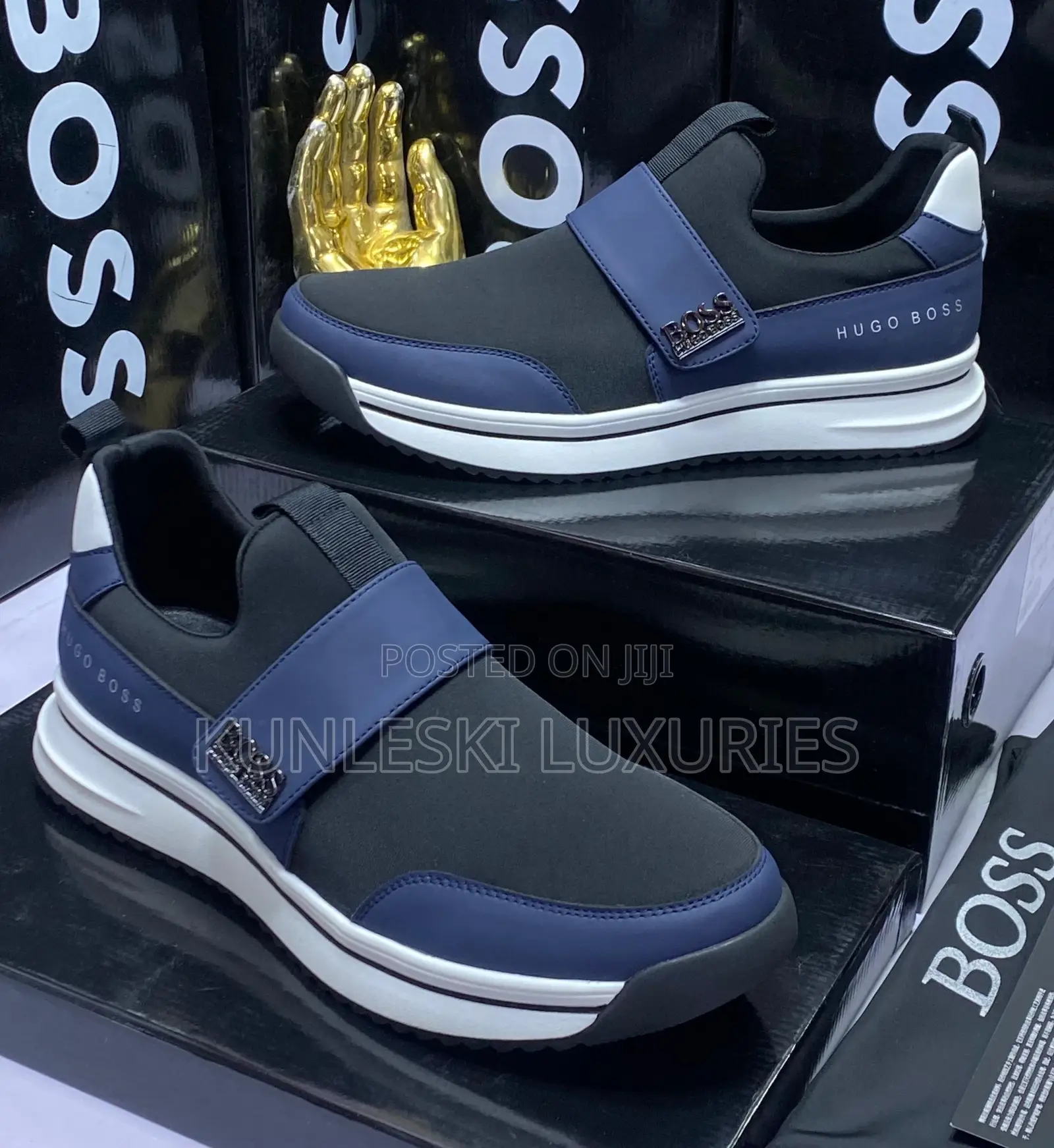 Original Hugo Boss Men Leather Sneakers Collection Available
