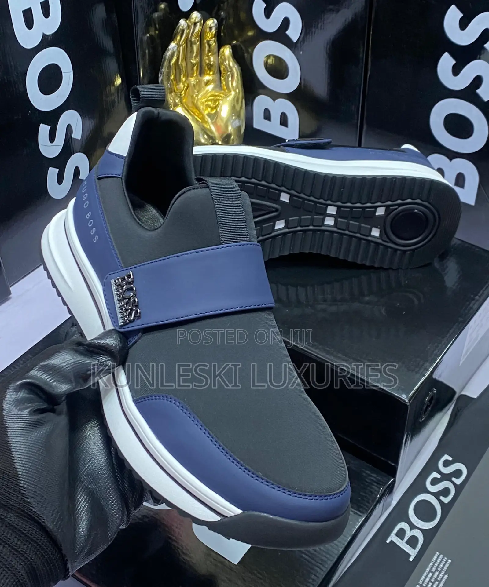 Original Hugo Boss Men Leather Sneakers Collection Available