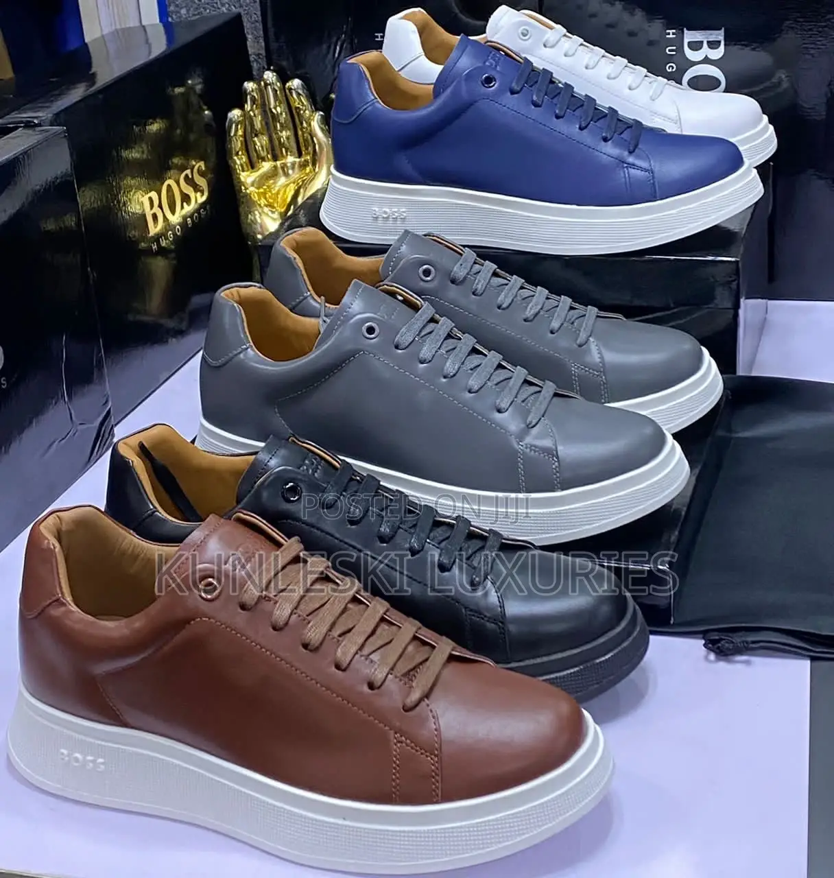 Original Hugo Boss Men Leathers Sneakers