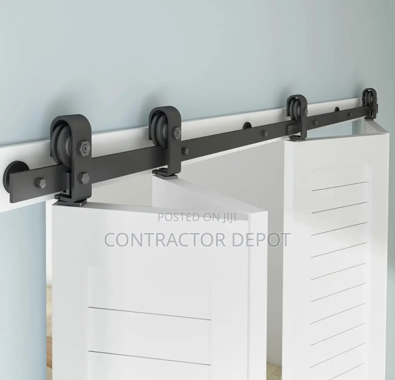 Bi-Folding Barn Sliding Heavy Duty Top Mounted Black Roller