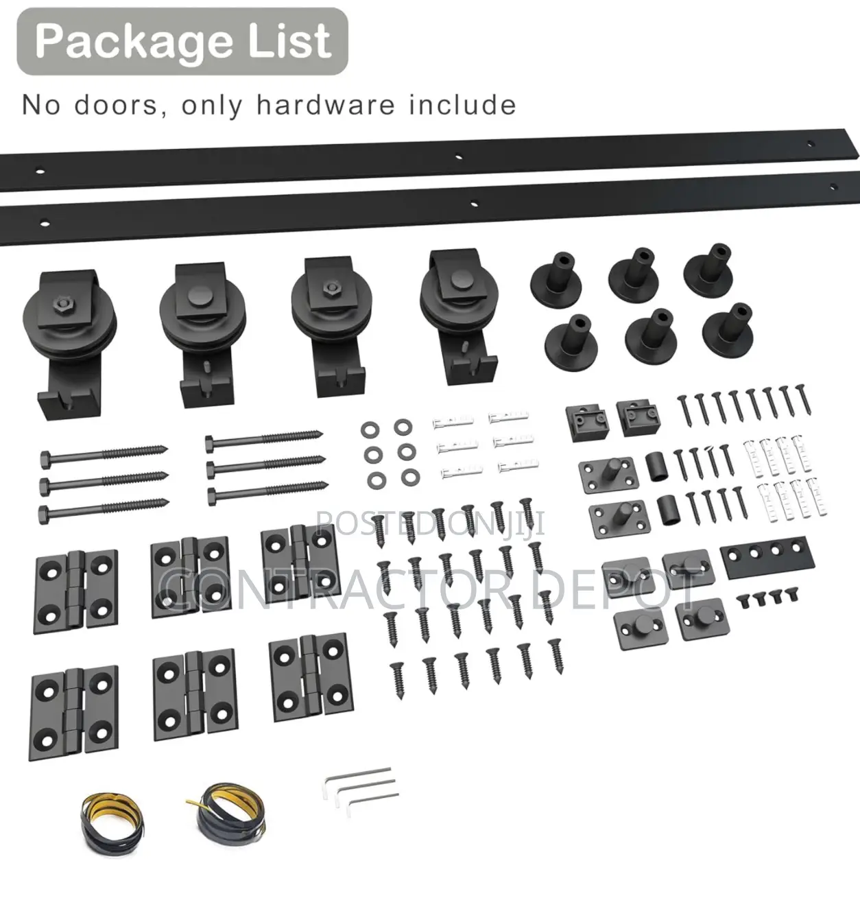 Bi-Folding Barn Sliding Heavy Duty Top Mounted Black Roller