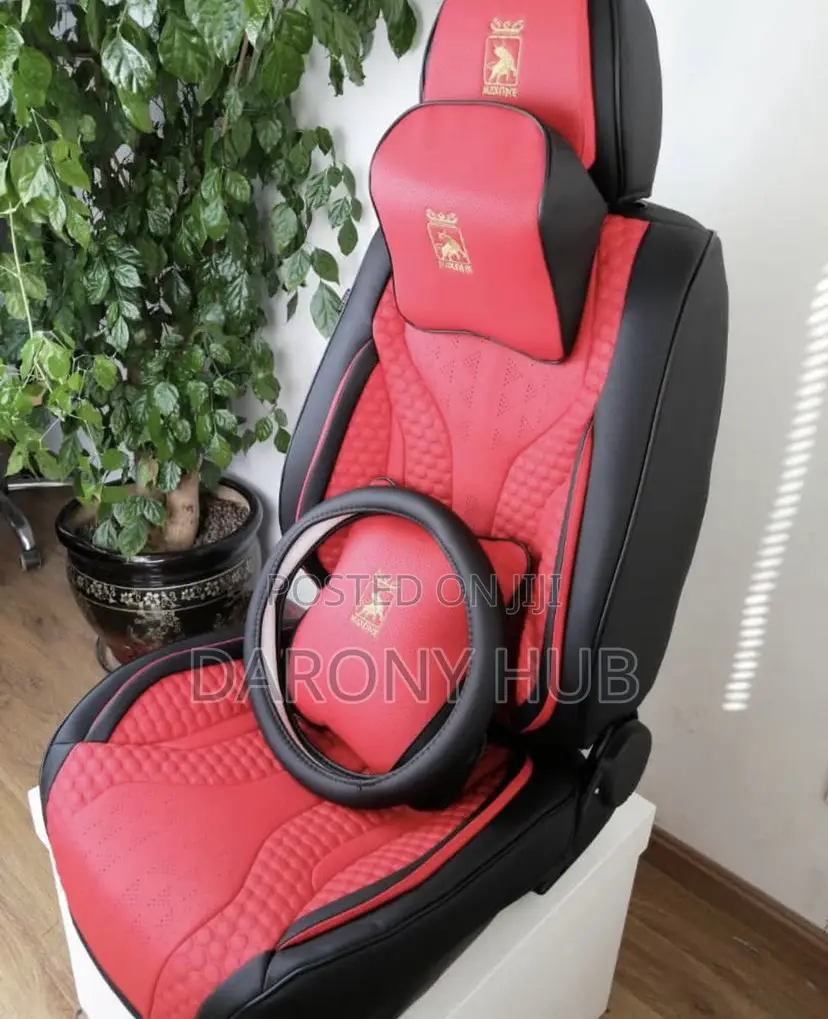 EXOTIC 12d Luxury Leather Seatcover _Red/Cream