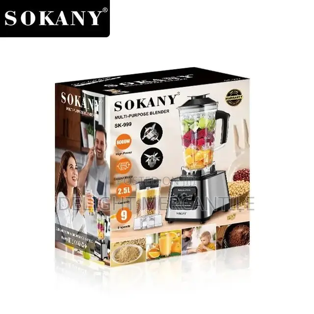 Sokany Powerful Electric Blender 6000 Watts 2 Cups