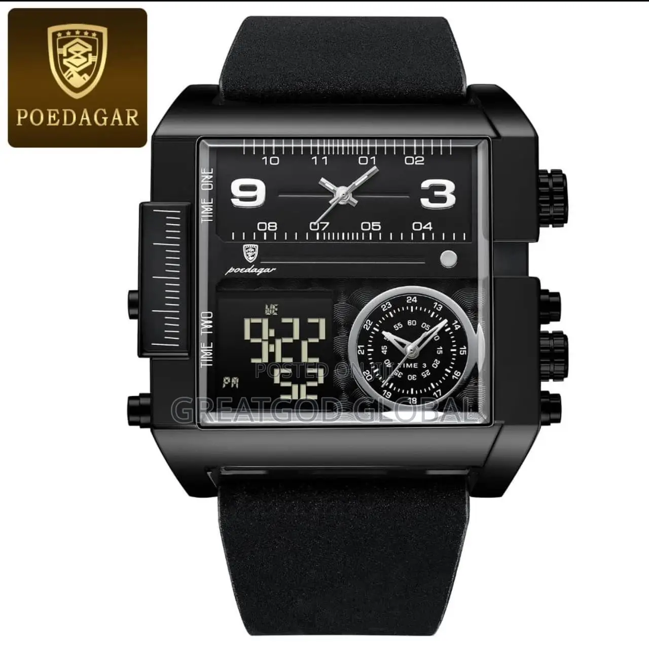 Poedagar Leather Wristwatch (Diesel Design)