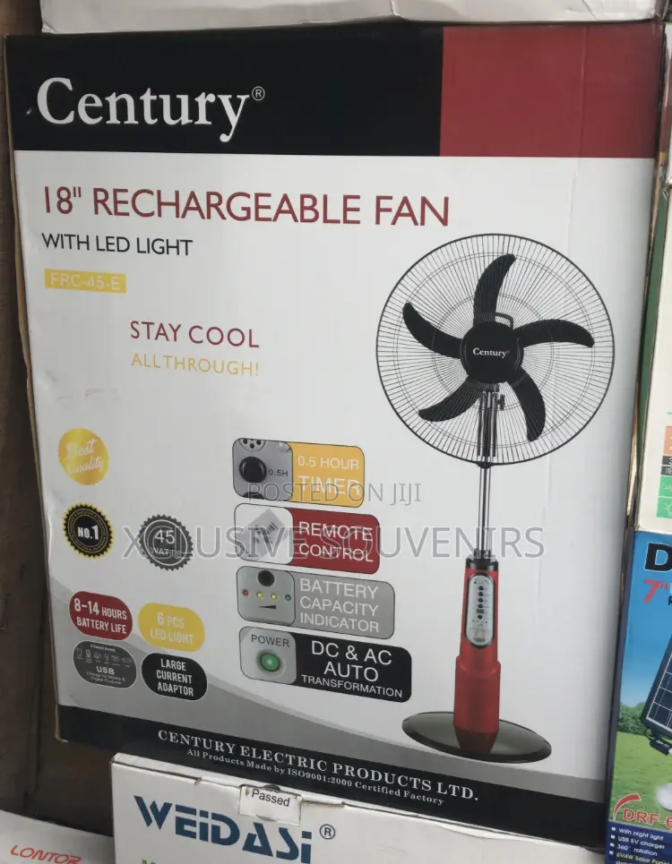 18inches Century Rechargeable Fan With Led Light