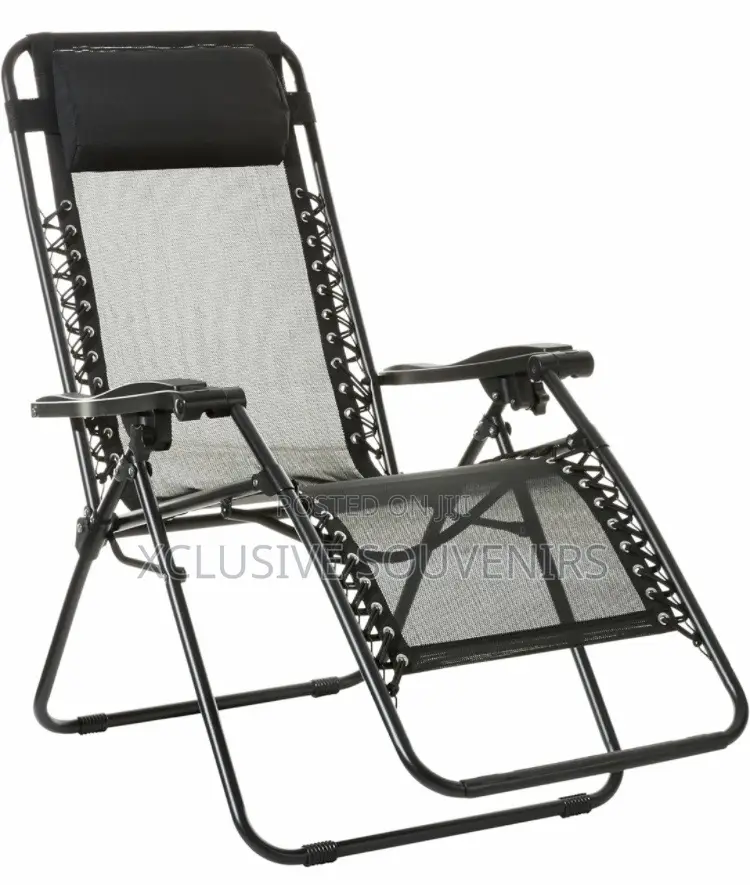 Textilene Adjustable Reclining Lounge Chair With Pillow
