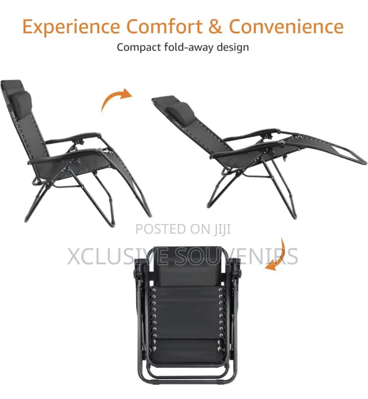 Textilene Adjustable Reclining Lounge Chair With Pillow