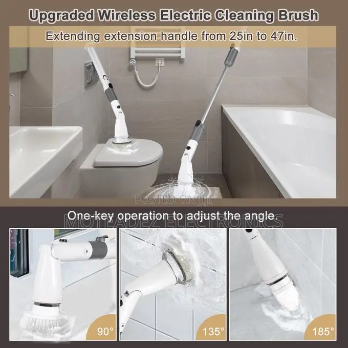 7in1 Rechargeable 25w Wireless Turbo Cleaning Spin Scrubber Brush