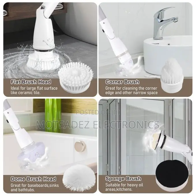 7in1 Rechargeable 25w Wireless Turbo Cleaning Spin Scrubber Brush