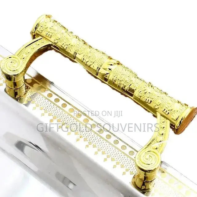 3 Pieces Set of Stainless Gold Tray