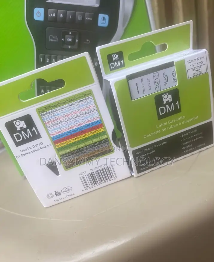 Dymo D1 Label Tape 12mm Black on White