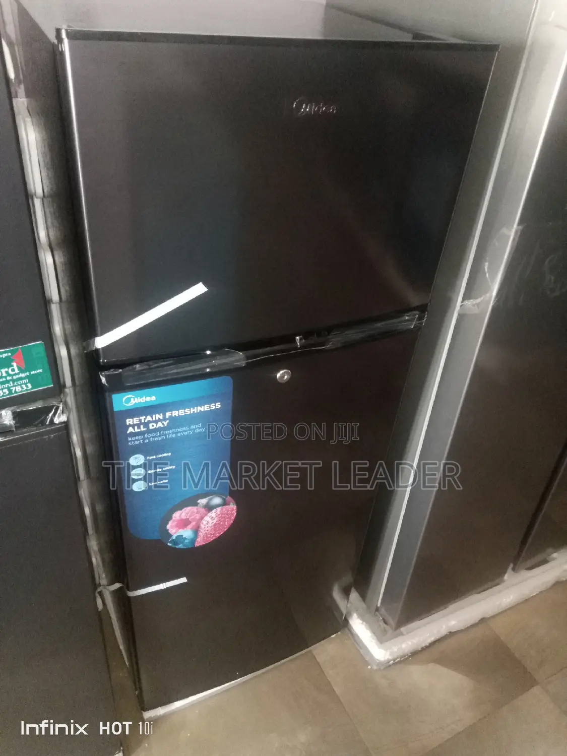 Midea Double Door Refrigerator Hd-273f Jazz Black