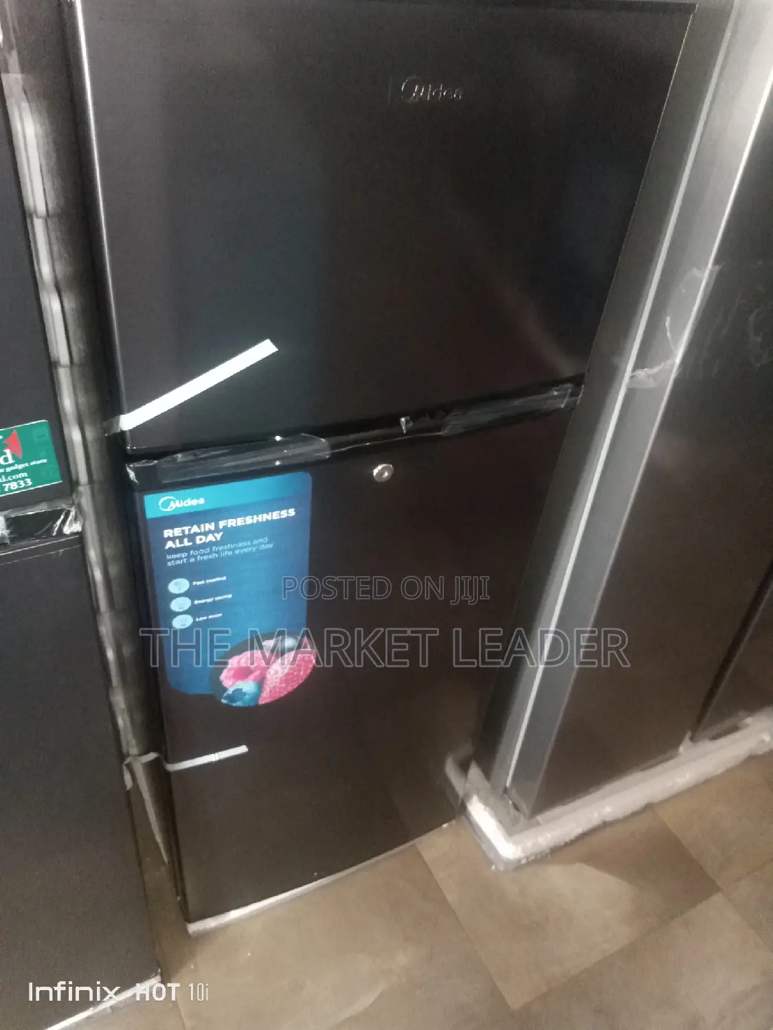 Midea Double Door Refrigerator Hd-273f Jazz Black