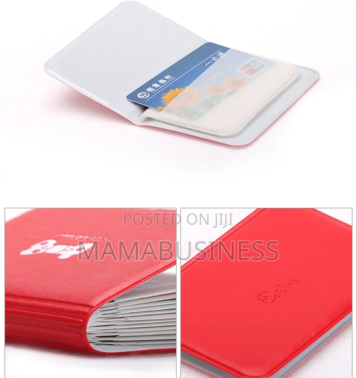 Cutie Ribbon Credit And Business Card Holder-12 Slots-red