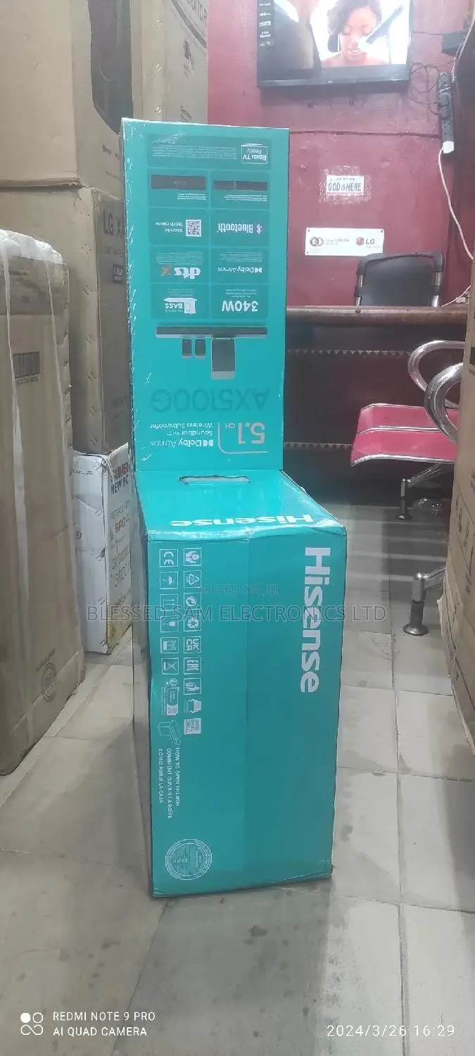 New 2024 Hisense 340watts Atoms Sound Bar Powerful Wireless