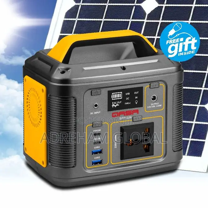 Qasa 200w Solar Power Portable SPP-220 With Led Light