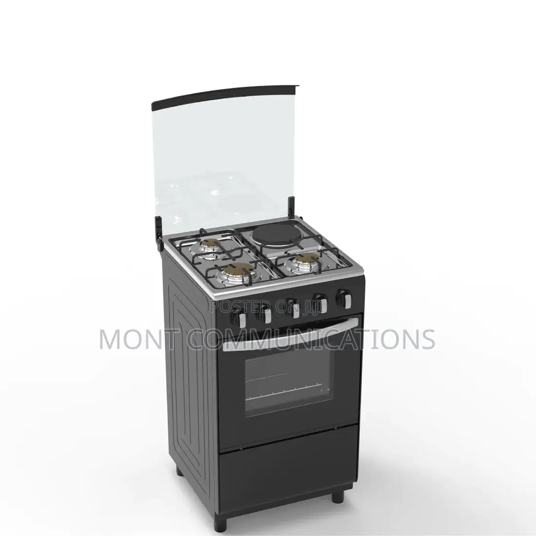 Aeon Gas Cooker 50X50 3G+1E Black Hob-Black