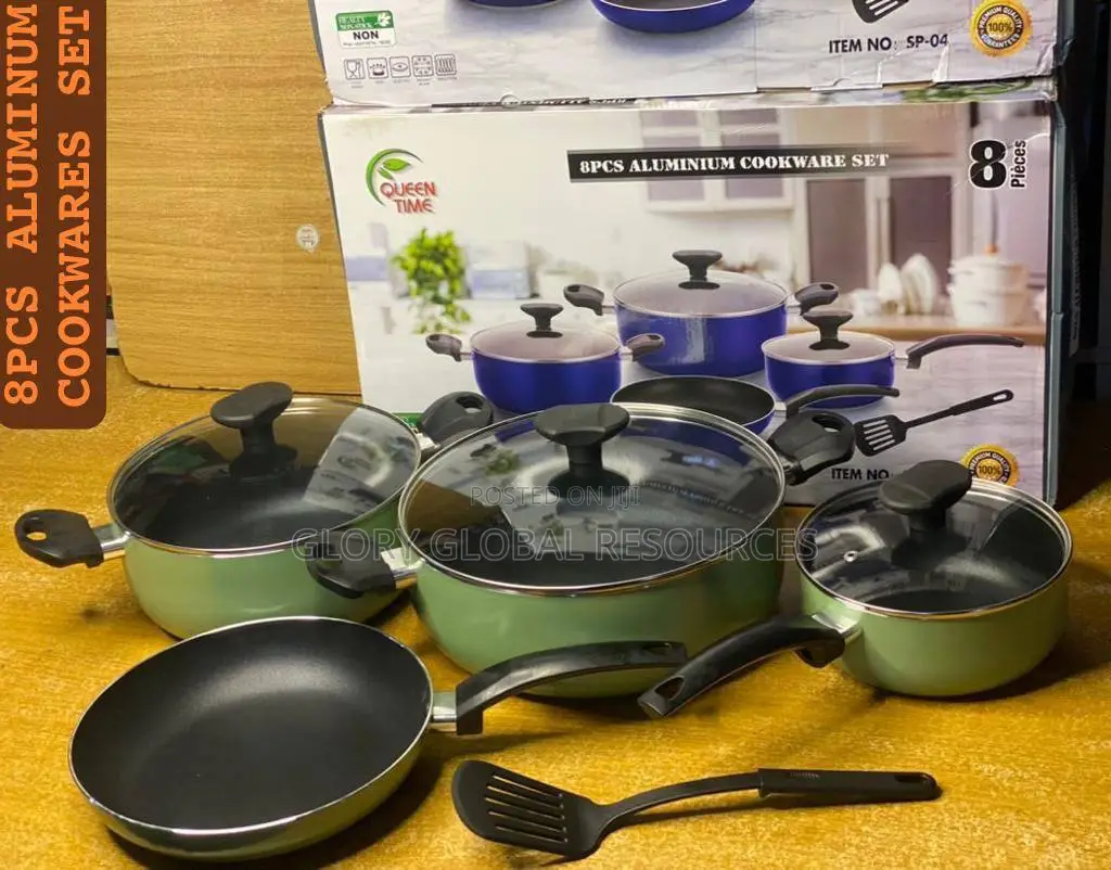 8pcs Queen Time Nonstick Pot Frypan (3pots, 3 Glass Lid