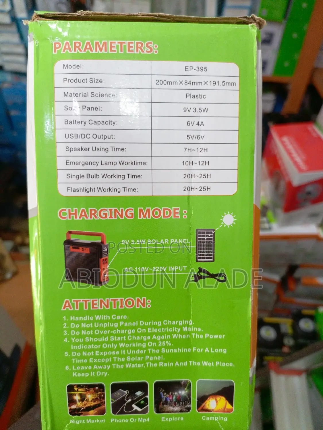 Rechargeable Solar Power Station With Bulbs and Radio