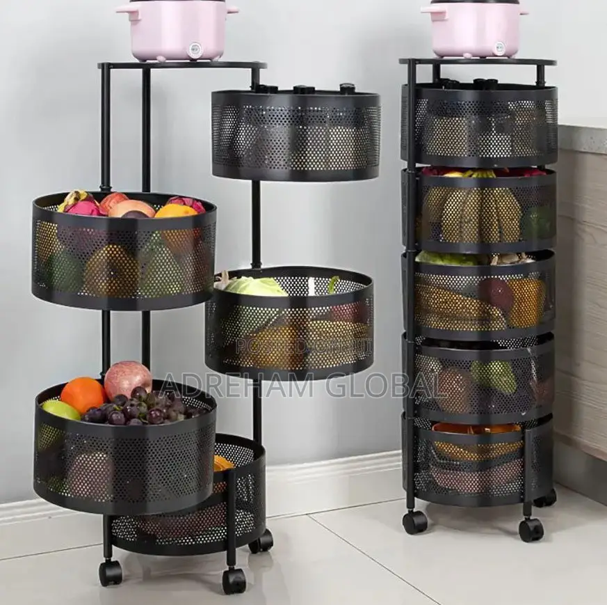5 Tiers Kitchen Storage Rack With Wheels