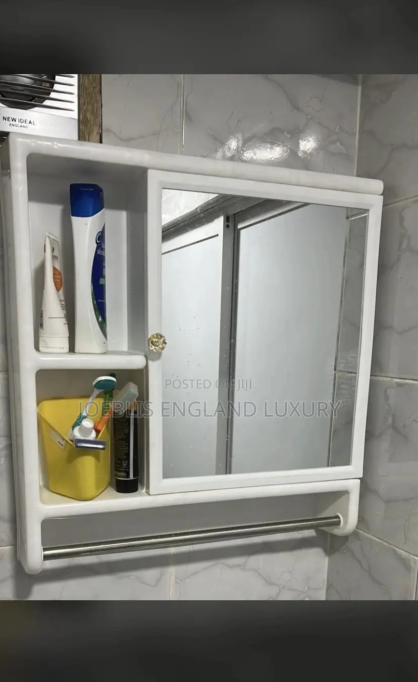 Cabinet Mirror With Shelf and Towel Rail for Bathroom
