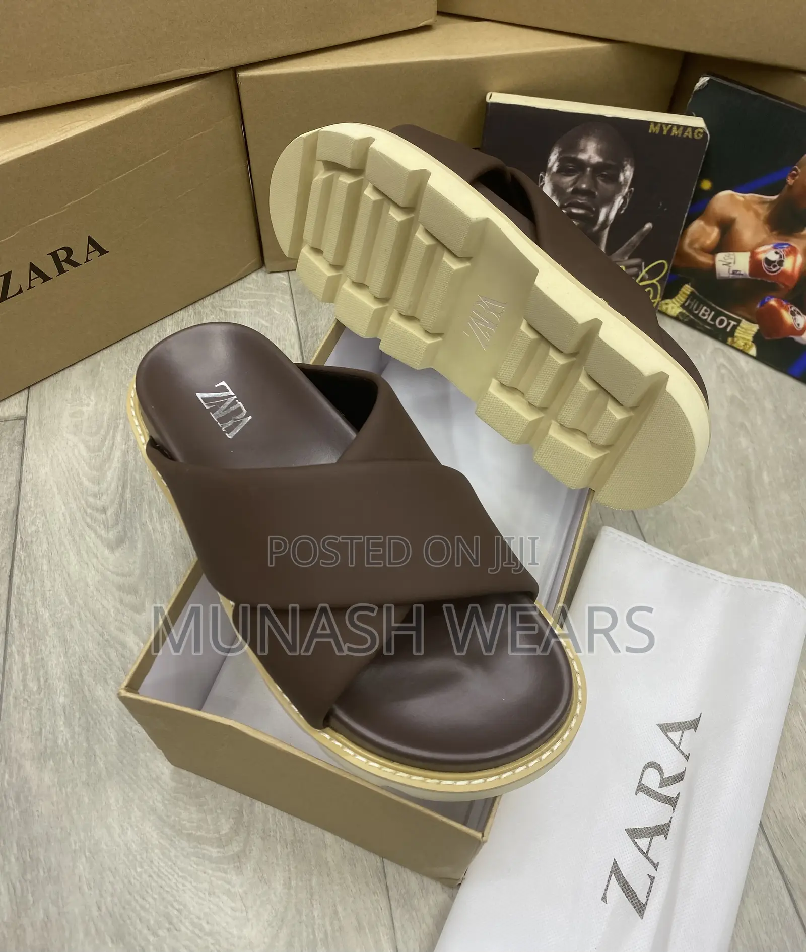 Original Zara Leather Chunky Luxury Slip