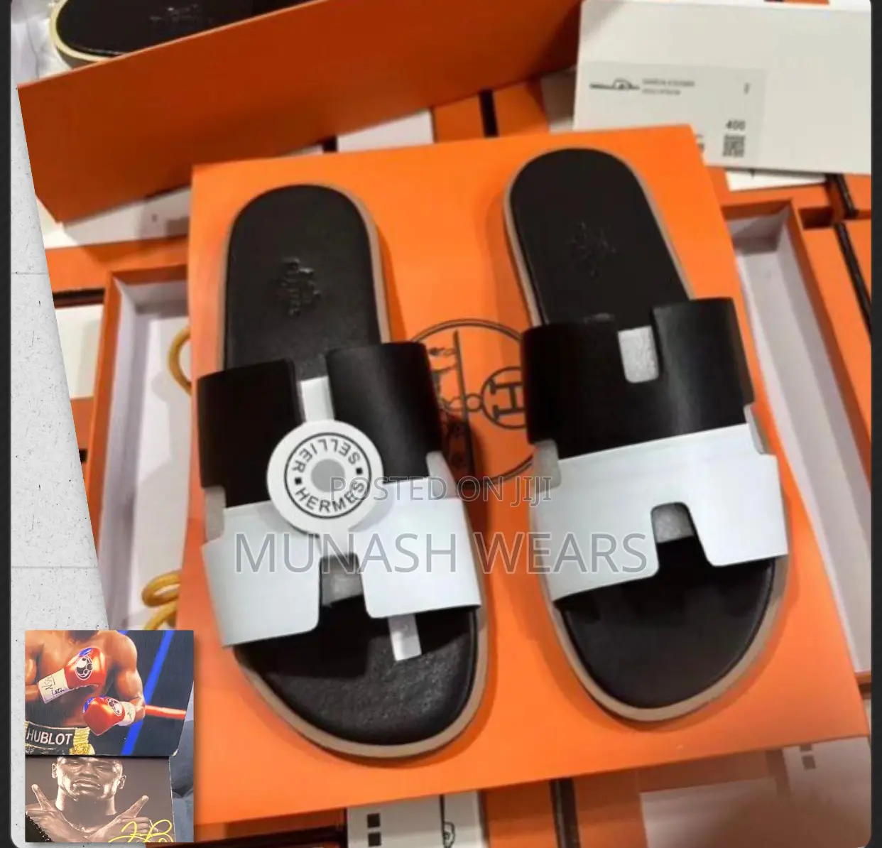 Original Leather Hermes Slipers
