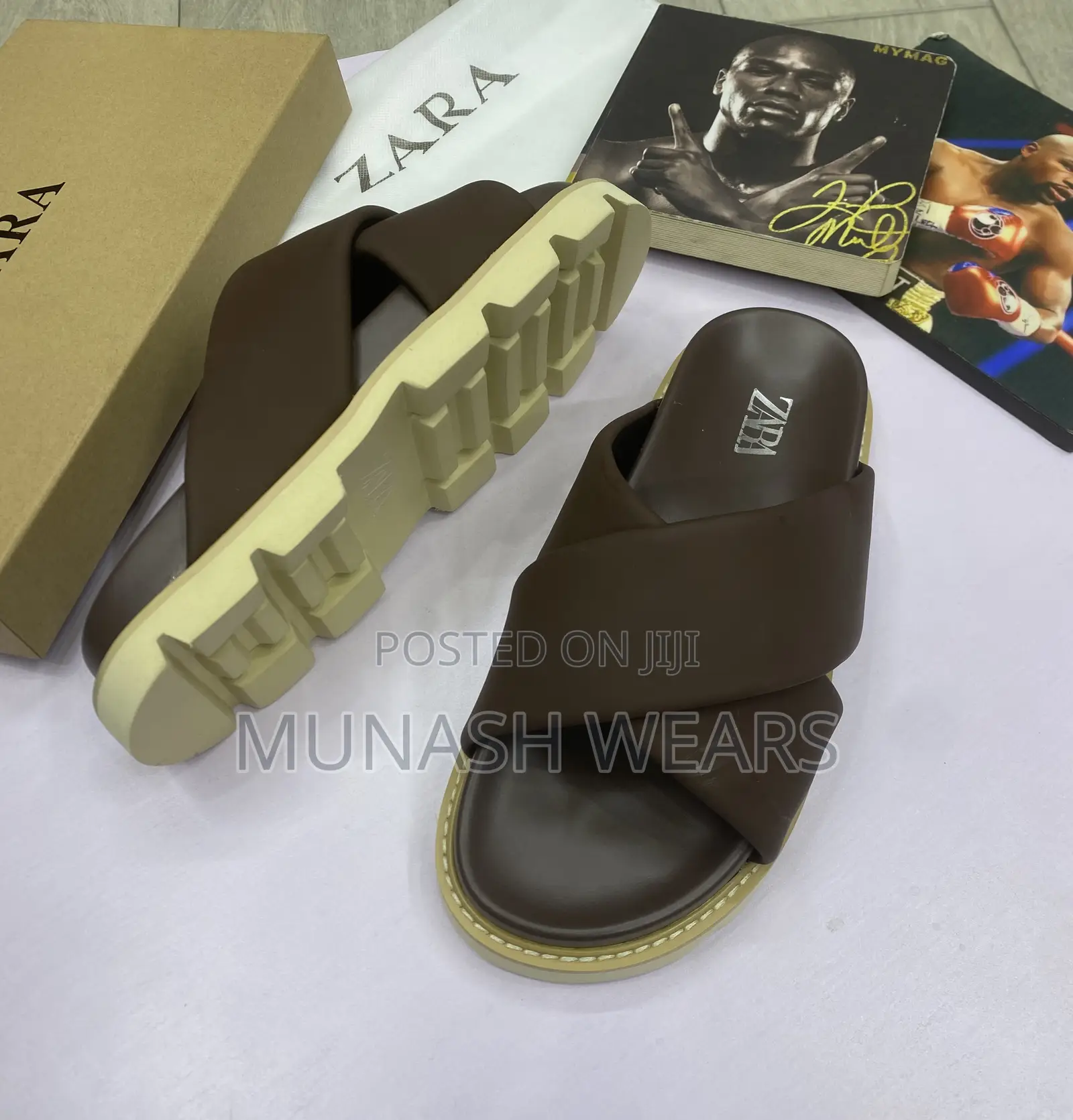 Original Zara Leather Slipers