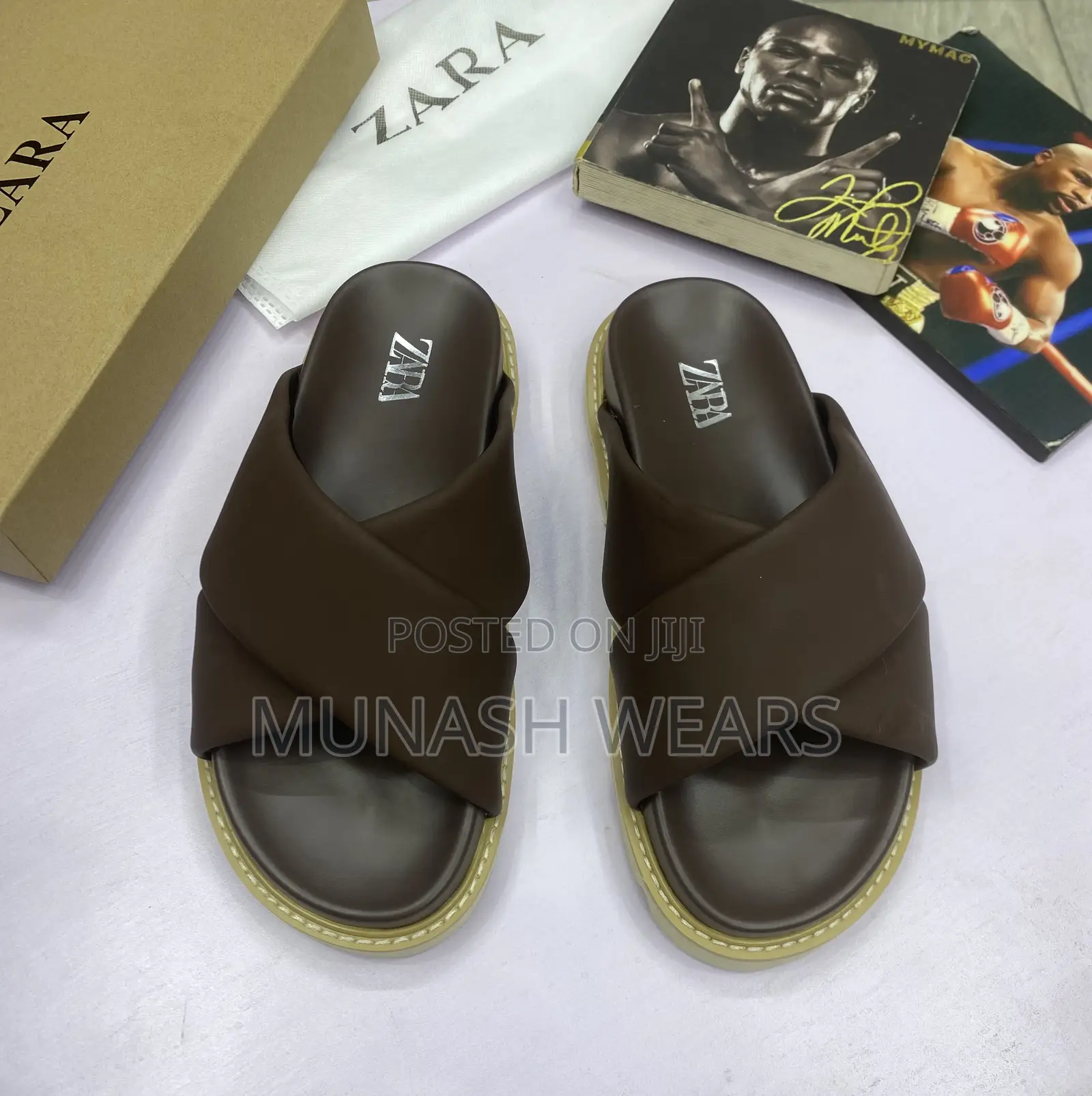 Original Zara Leather Slipers
