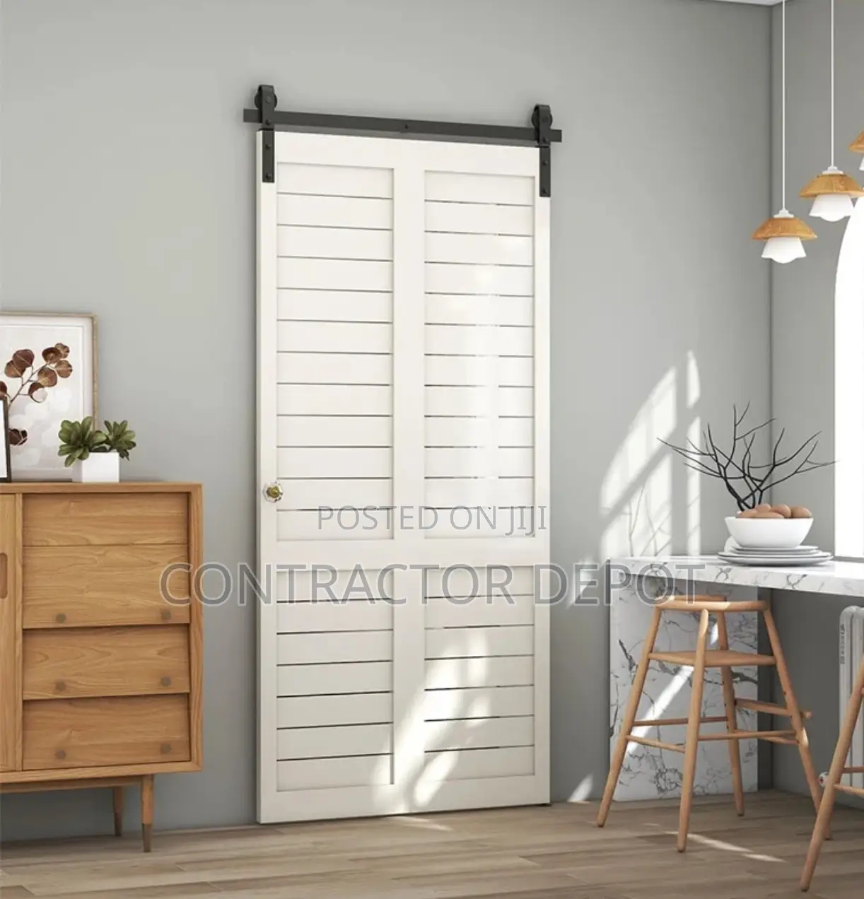 CCJH Bi-Folding Sliding Barn Door Hardware Kit Heavy